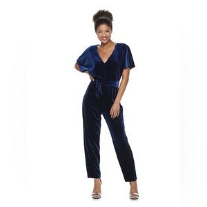 Velvet Belted Jumpsuit